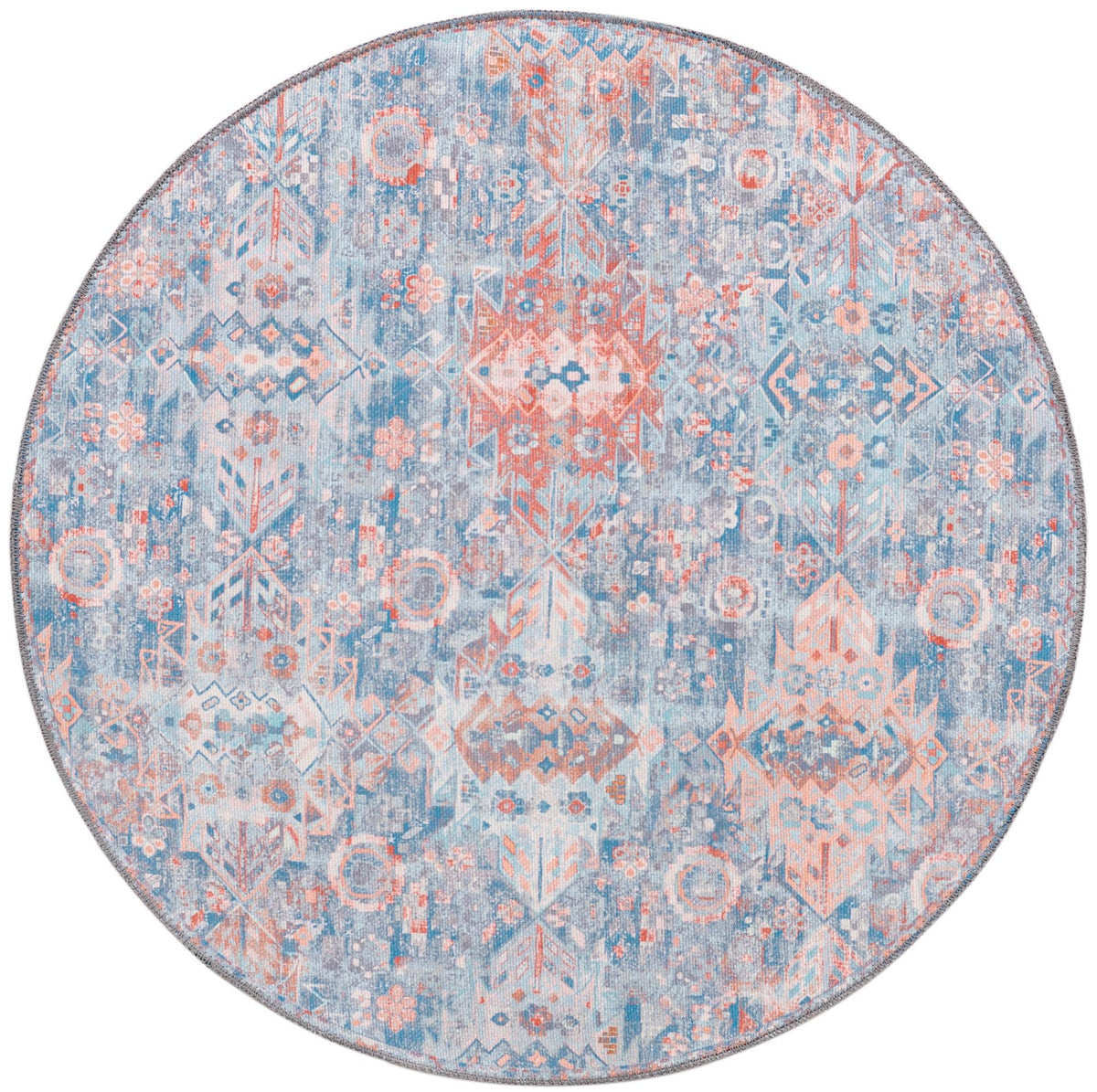 Heritage Elegance Collection Area Rug -  Potala Round Blue  lifestyle 32