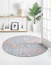 Heritage Elegance Collection Area Rug -  Potala Round Blue  lifestyle 38