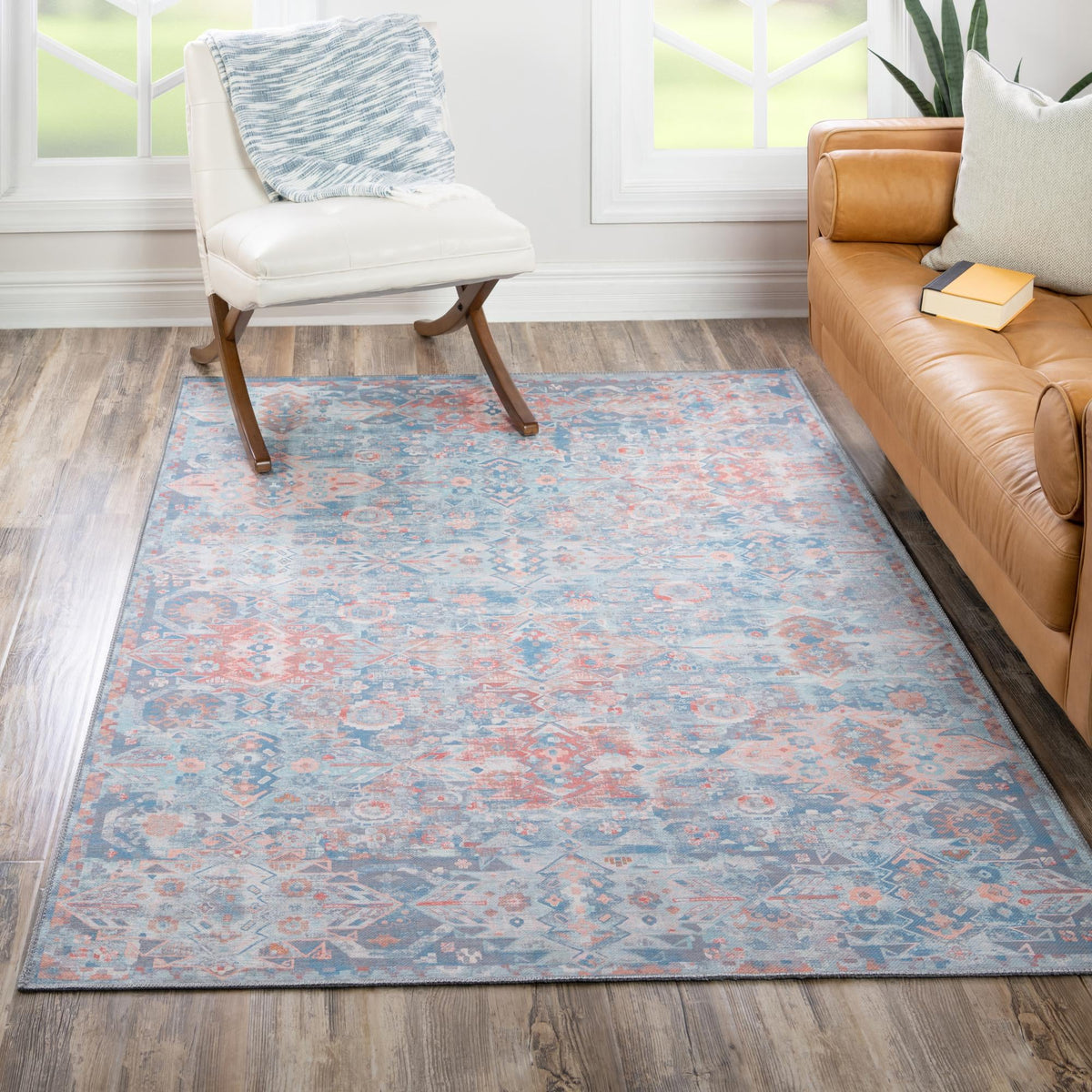 Heritage Elegance Collection Area Rug -  Potala Rectangle Blue  lifestyle 27