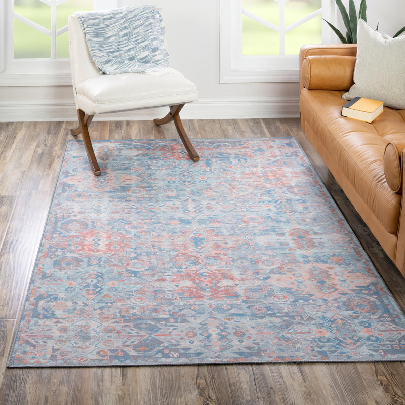 Heritage Elegance Collection Area Rug -  Potala Rectangle Blue  lifestyle 27