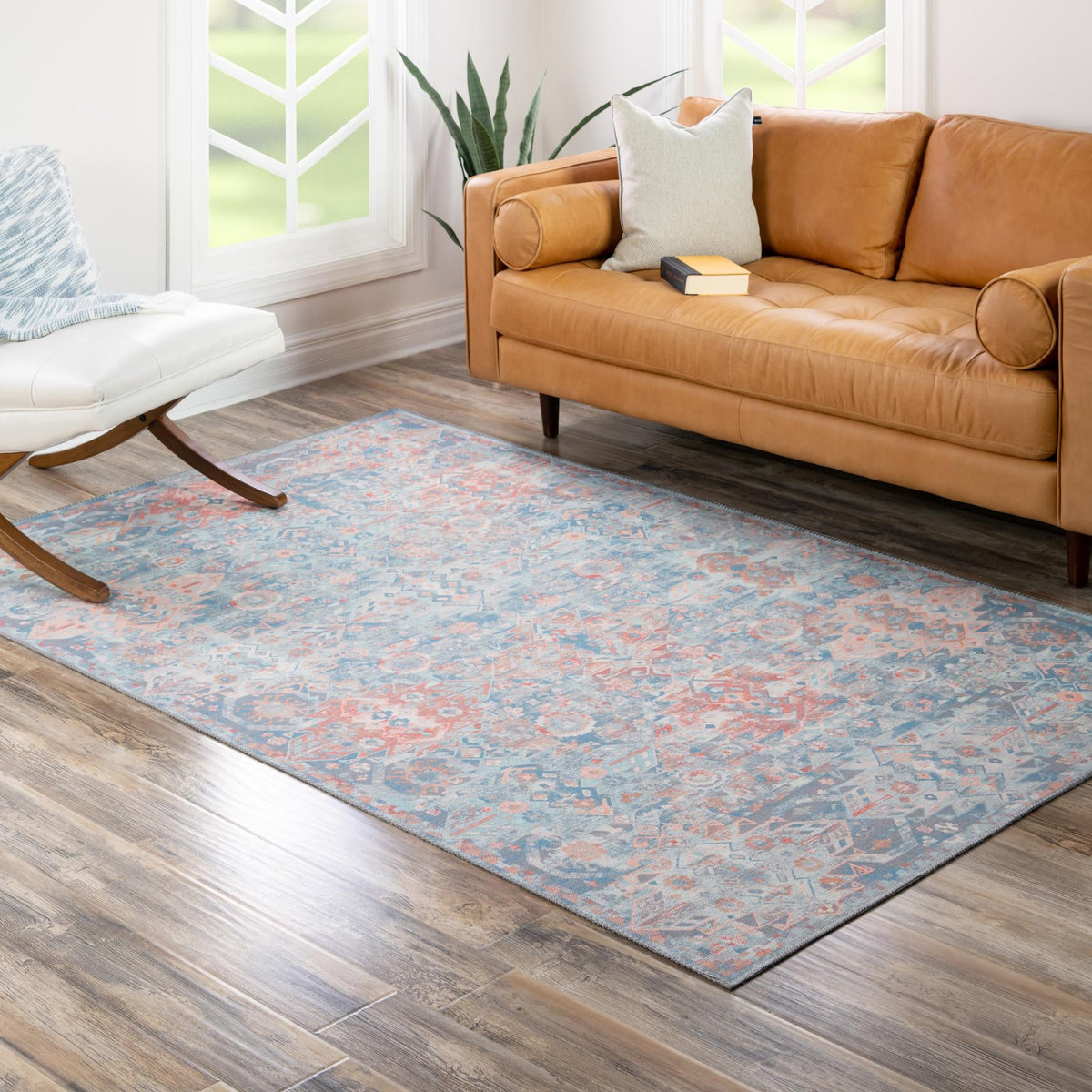 Heritage Elegance Collection Area Rug -  Potala Rectangle Blue  lifestyle 29