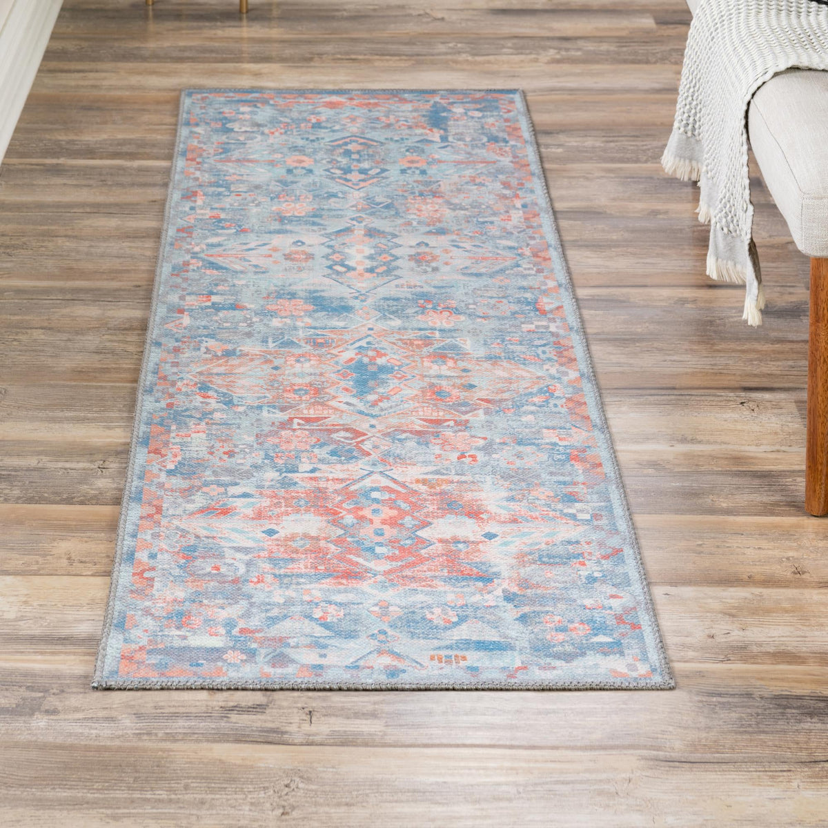 Heritage Elegance Collection Area Rug -  Potala Runner Blue  lifestyle 109