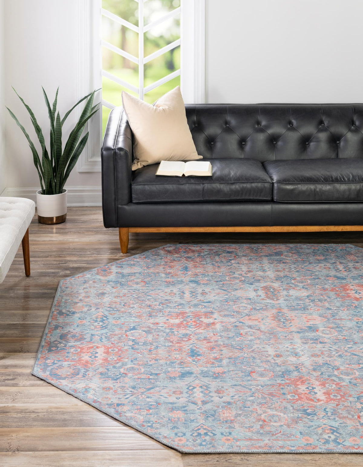 Heritage Elegance Collection Area Rug -  Potala Octagon Blue  lifestyle 39