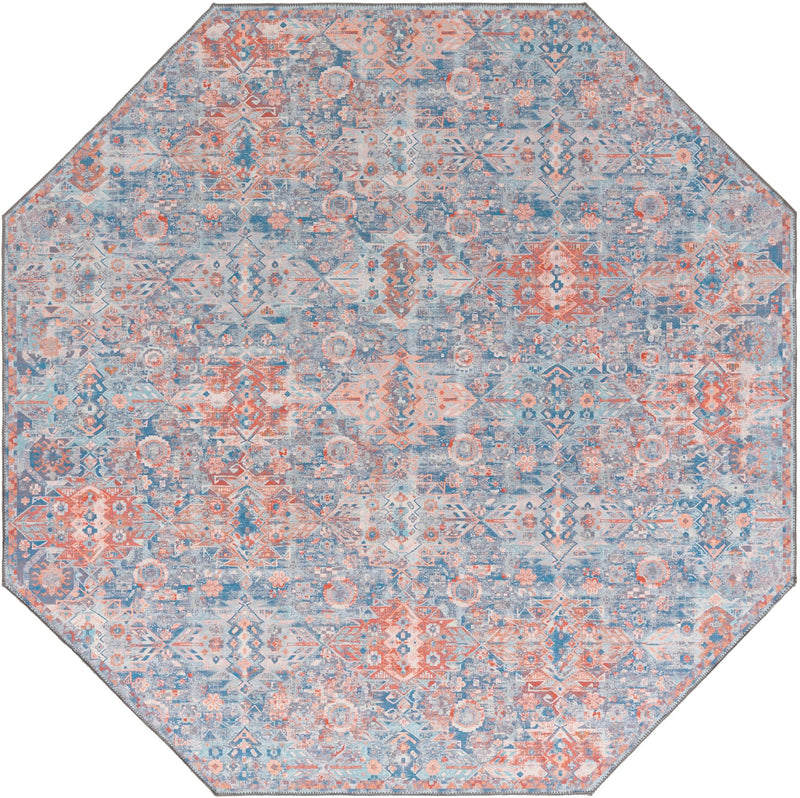 Heritage Elegance Collection Area Rug -  Potala Octagon Blue  lifestyle 33