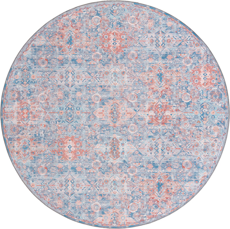 Heritage Elegance Collection Area Rug -  Potala Round Blue  lifestyle 38