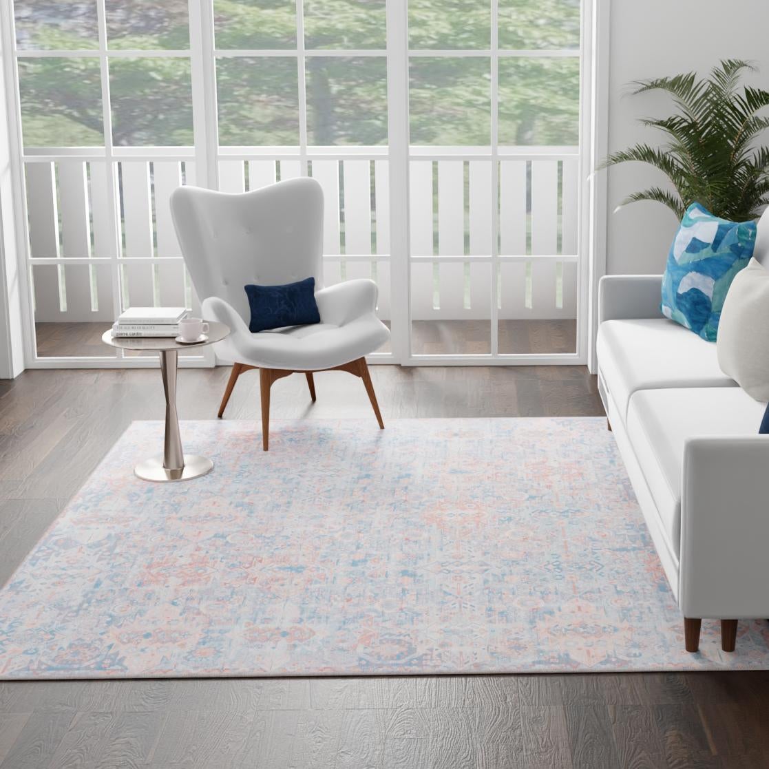 Heritage Elegance Collection Area Rug -  Potala Square Blue  lifestyle 112