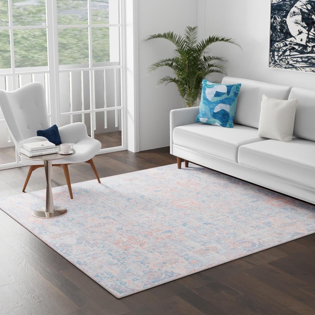 Heritage Elegance Collection Area Rug -  Potala Square Blue  lifestyle 118