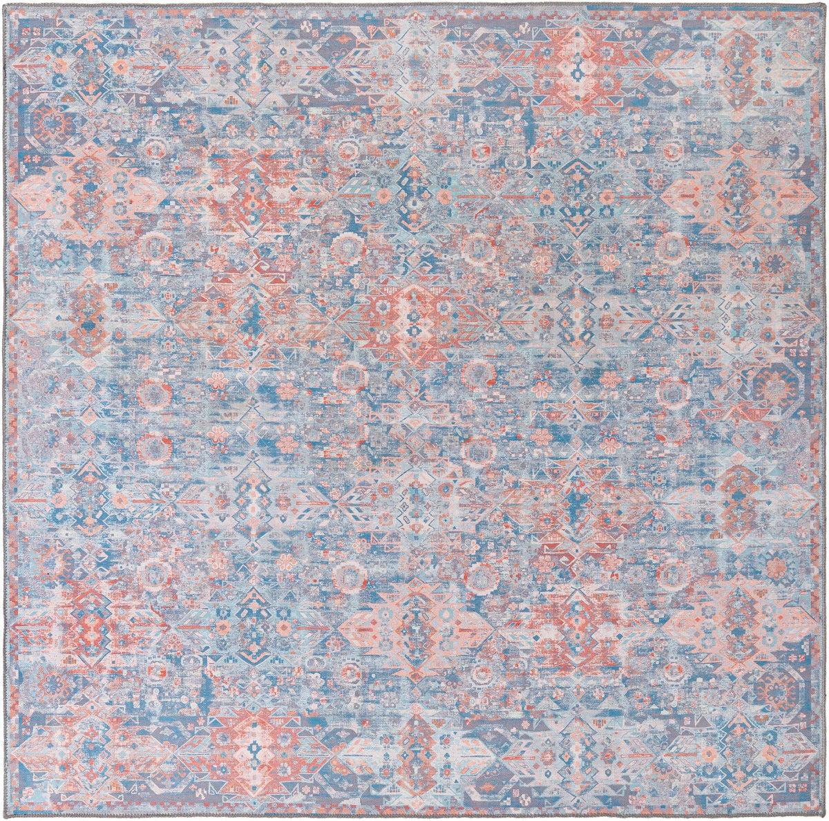 Heritage Elegance Collection Area Rug -  Potala Square Blue  lifestyle 34