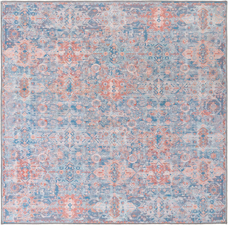 Heritage Elegance Collection Area Rug -  Potala Square Blue  lifestyle 34