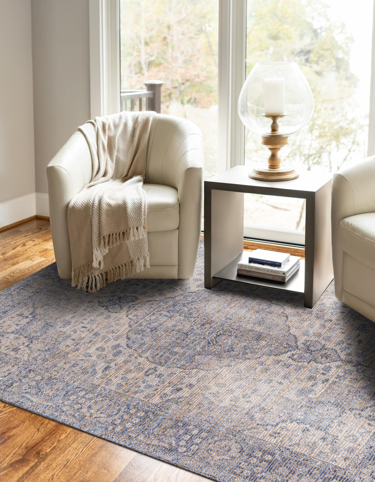 Savannah Threads Collection Area Rug - Charleston Rectangle Blue  lifestyle 10