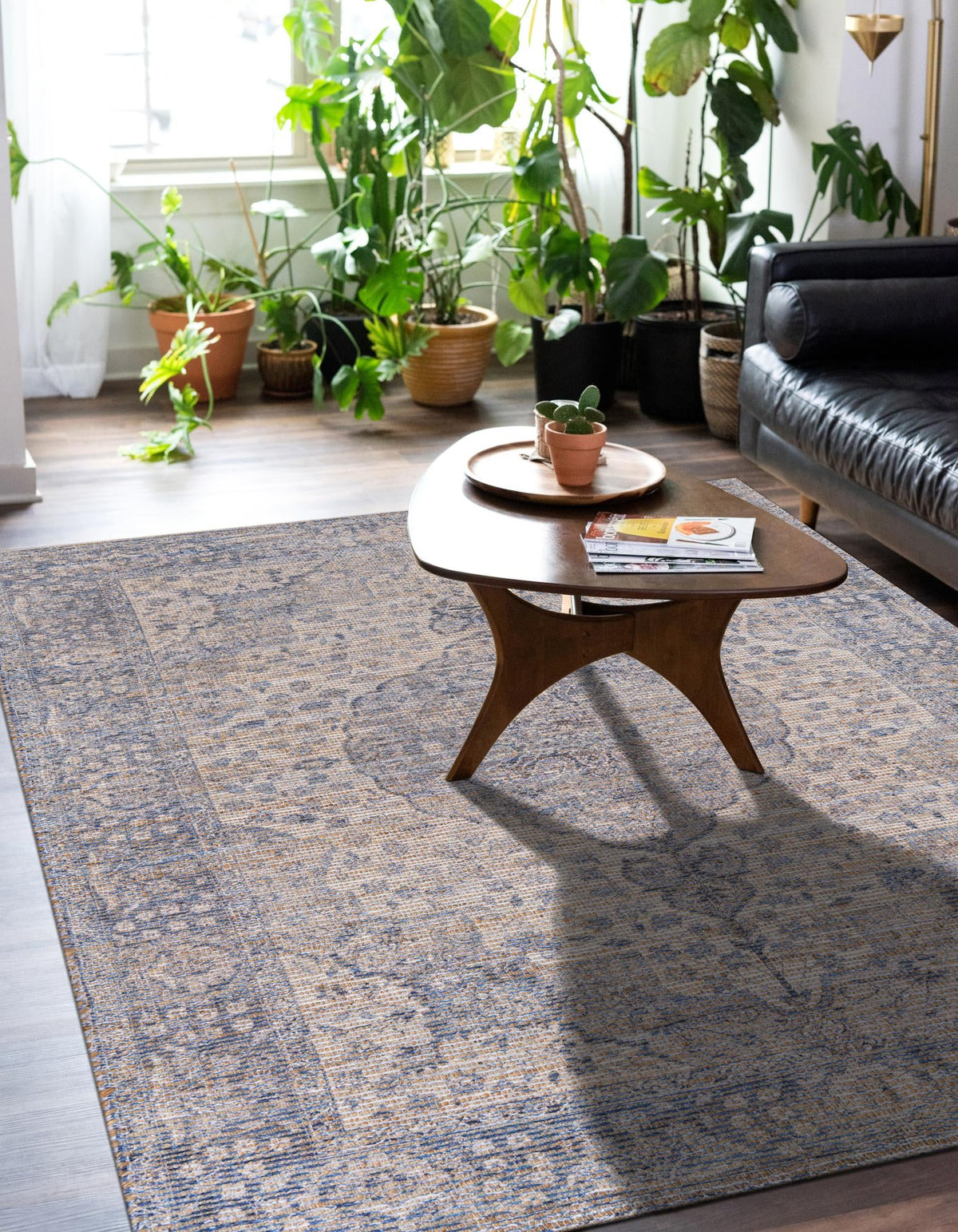Savannah Threads Collection Area Rug - Charleston Rectangle Blue  lifestyle 12