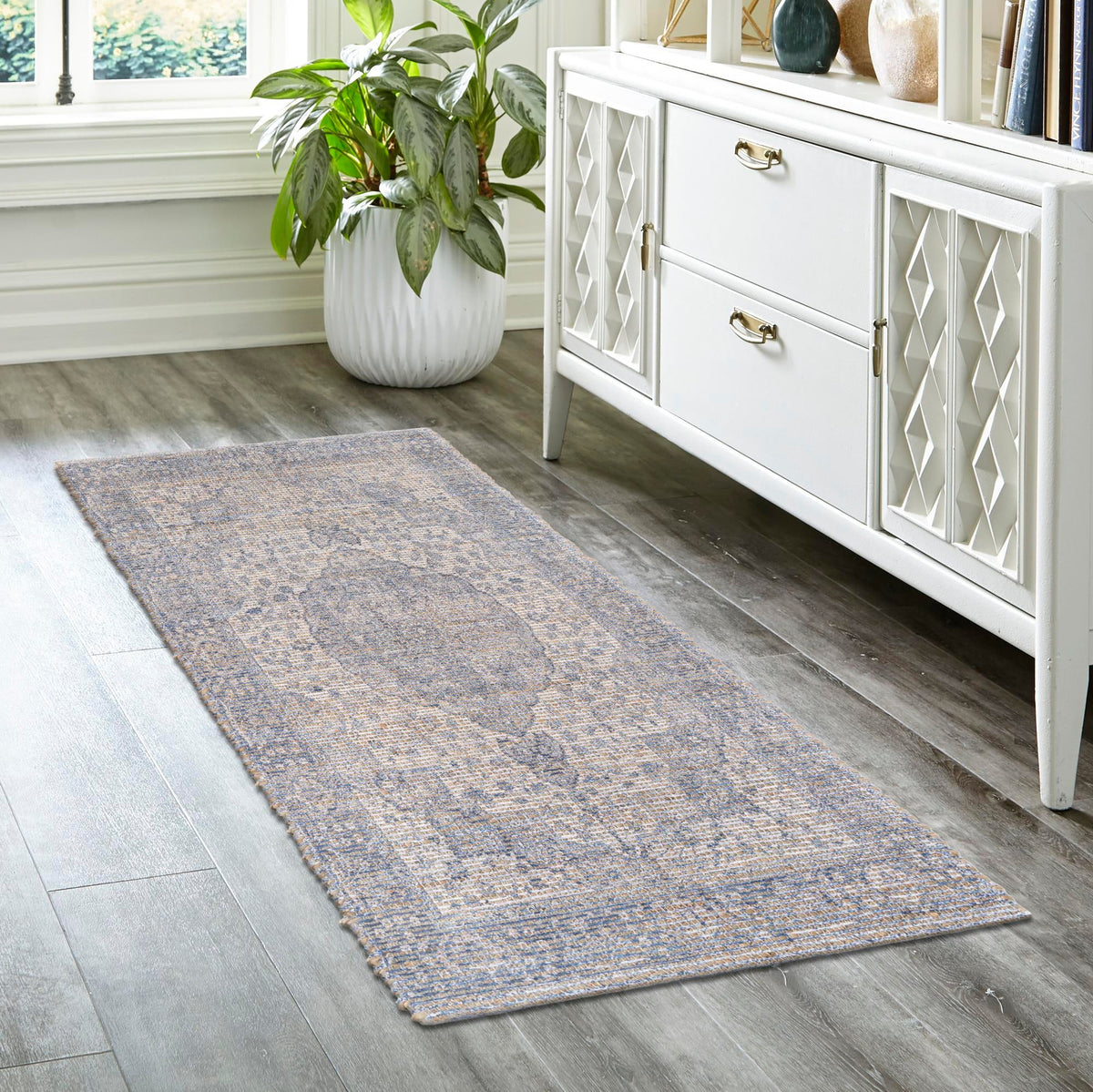 Savannah Threads Collection Area Rug - Charleston Runner Blue  lifestyle 70