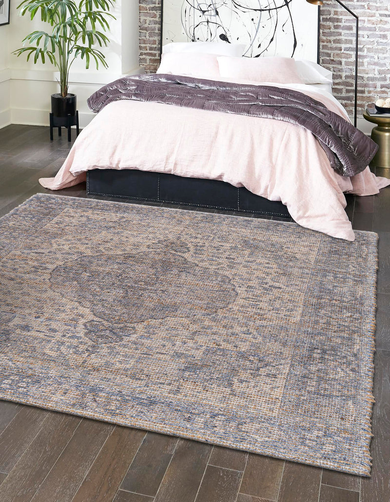 Savannah Threads Collection Area Rug - Charleston Square Blue  lifestyle 47