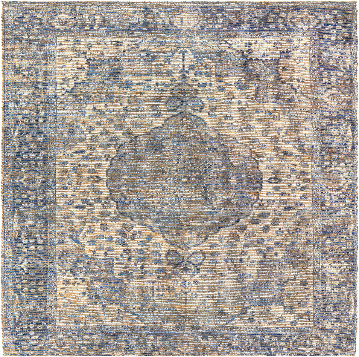 Savannah Threads Collection Area Rug - Charleston Square Blue  lifestyle 83