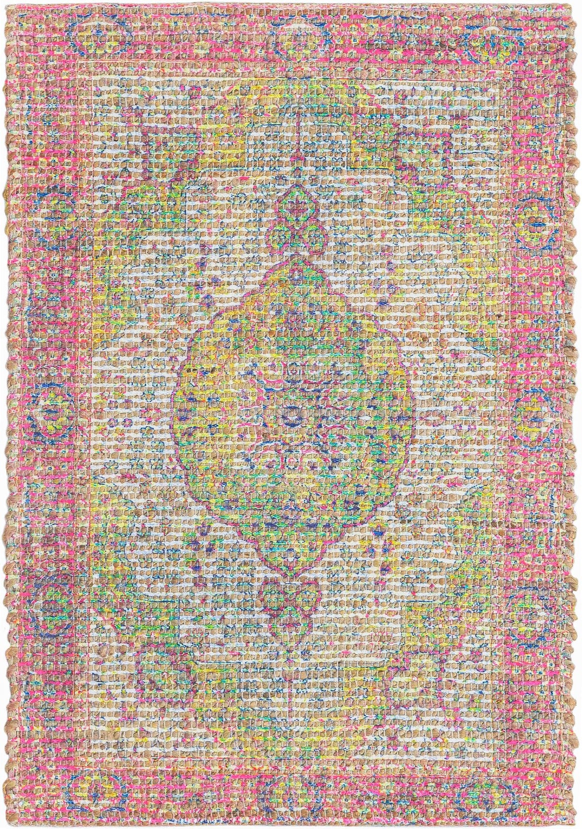 Savannah Threads Collection Area Rug - Charleston Rectangle Ivory and Pink  lifestyle 2