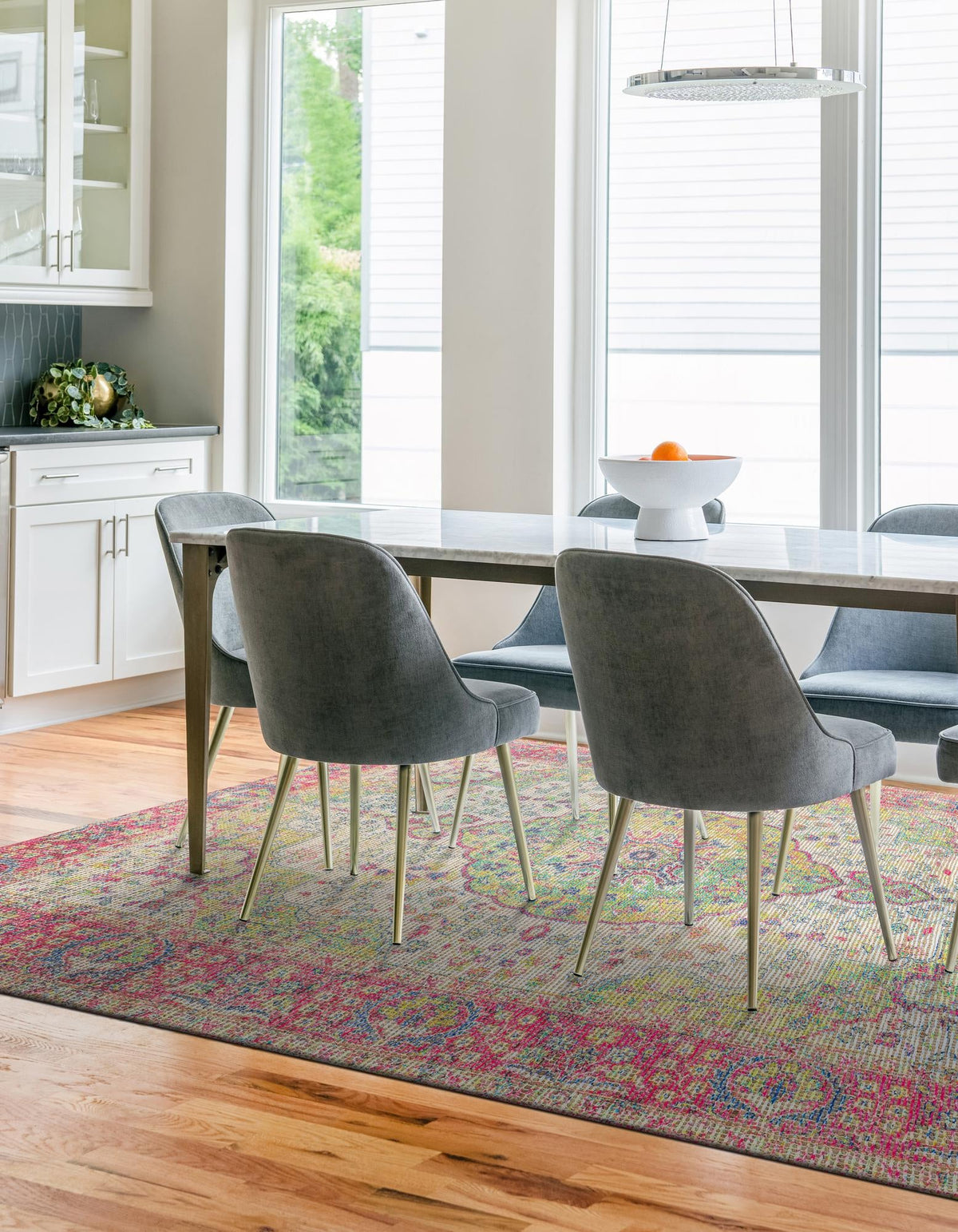 Savannah Threads Collection Area Rug - Charleston Rectangle Ivory Pink  lifestyle 19