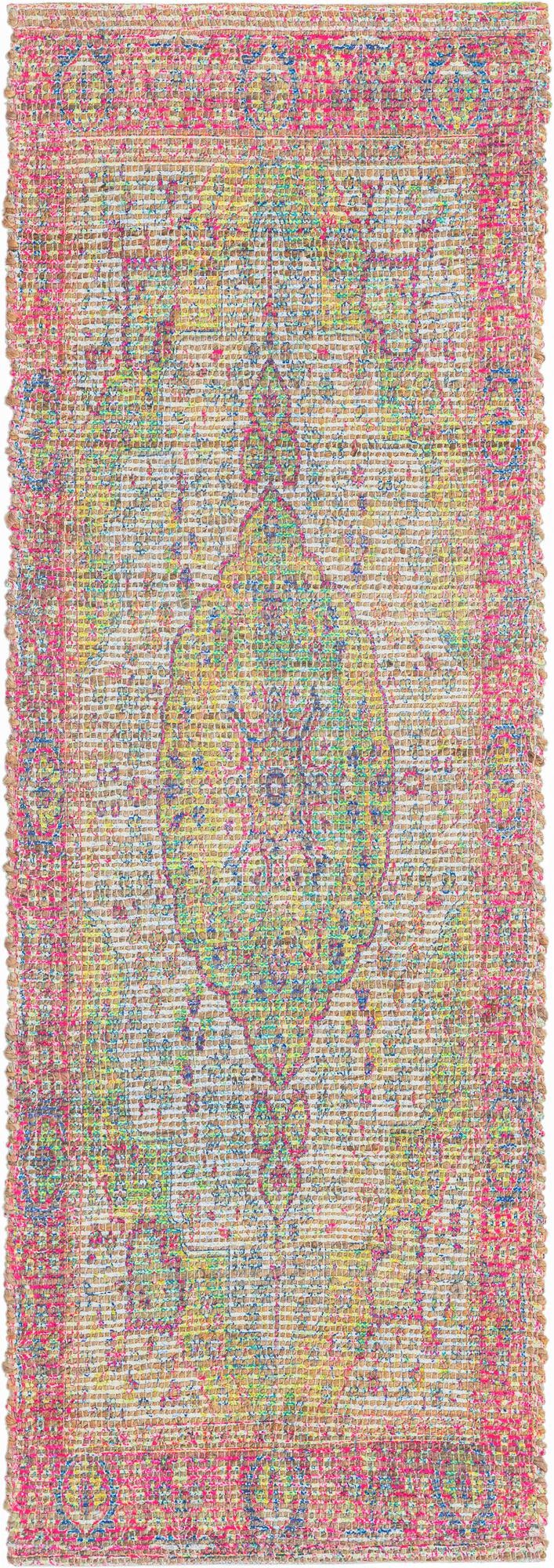Savannah Threads Collection Area Rug - Charleston Runner Ivory and Pink  lifestyle 84
