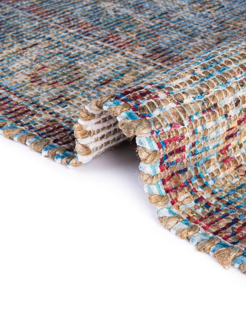 Savannah Threads Collection Area Rug - Tybee Rectangle Teal blue  lifestyle 32