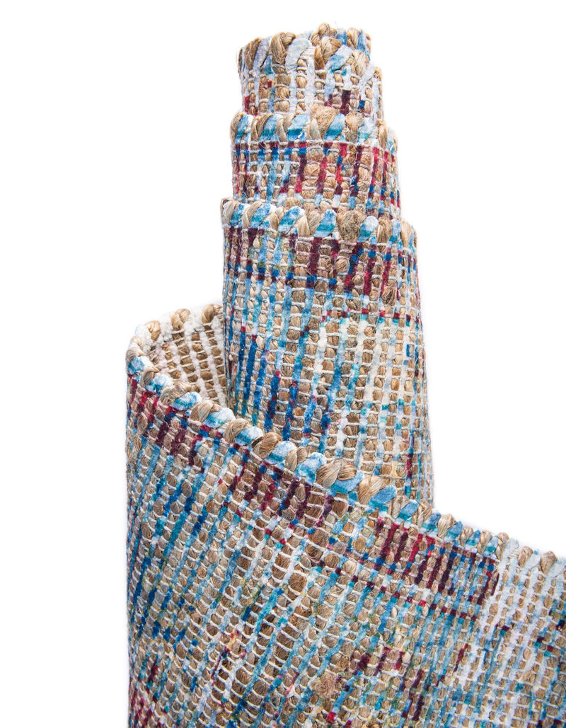 Savannah Threads Collection Area Rug - Tybee Rectangle Teal blue  lifestyle 34