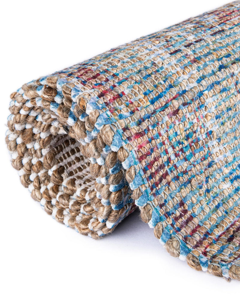 Savannah Threads Collection Area Rug - Tybee Rectangle Teal blue  lifestyle 36