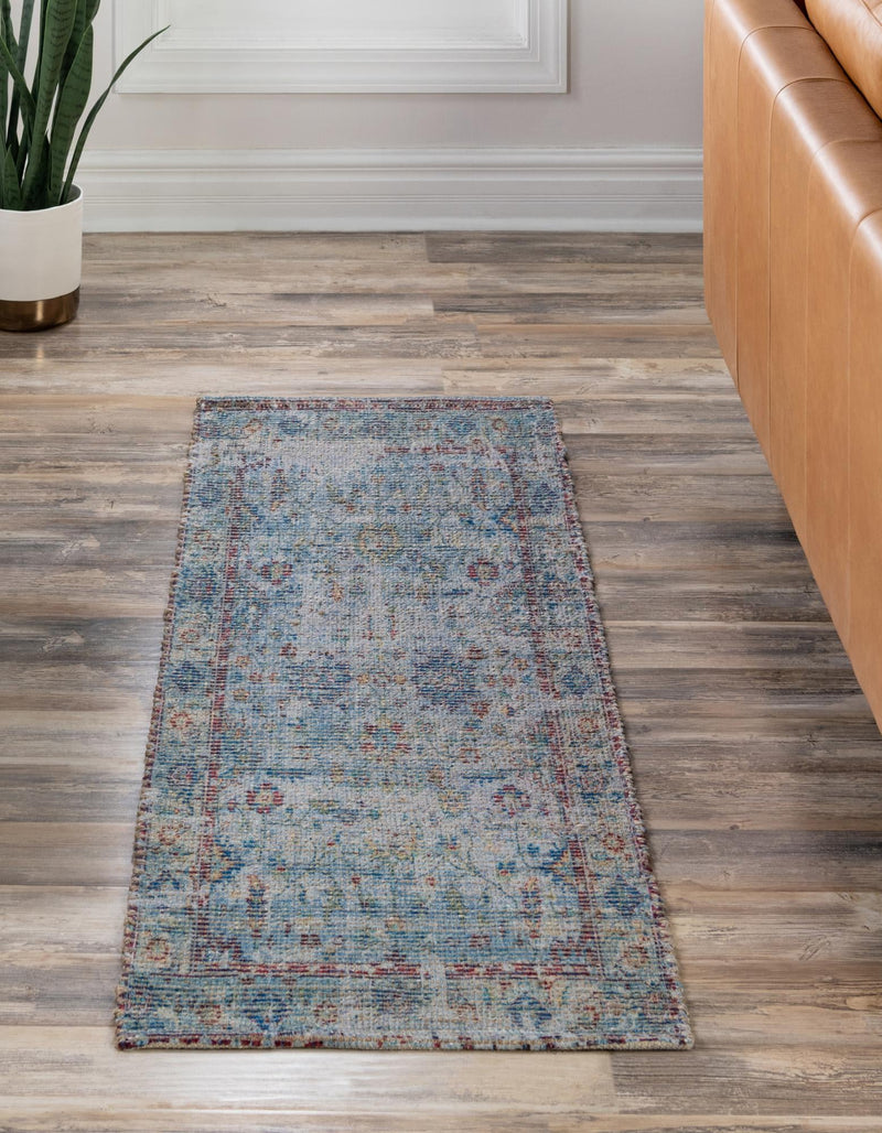 Savannah Threads Collection Area Rug - Tybee Runner Teal blue  lifestyle 67