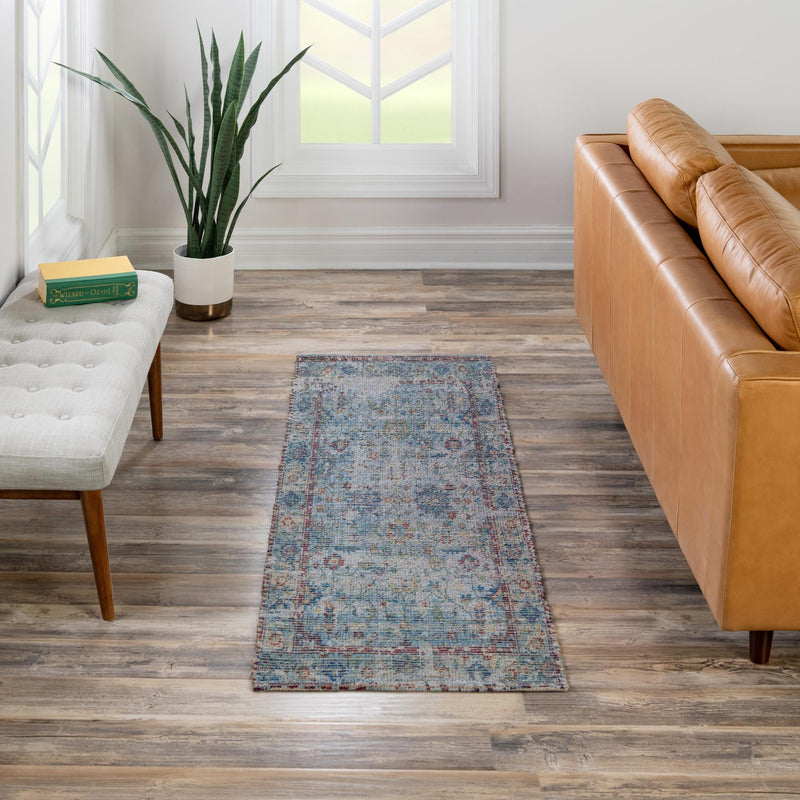 Savannah Threads Collection Area Rug - Tybee Runner Teal blue  lifestyle 69