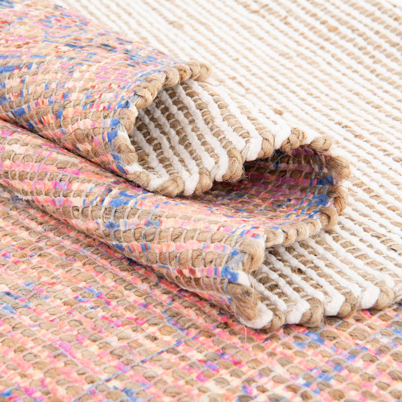 Savannah Threads Collection Area Rug - Tybee Rectangle Peach pink  lifestyle 39