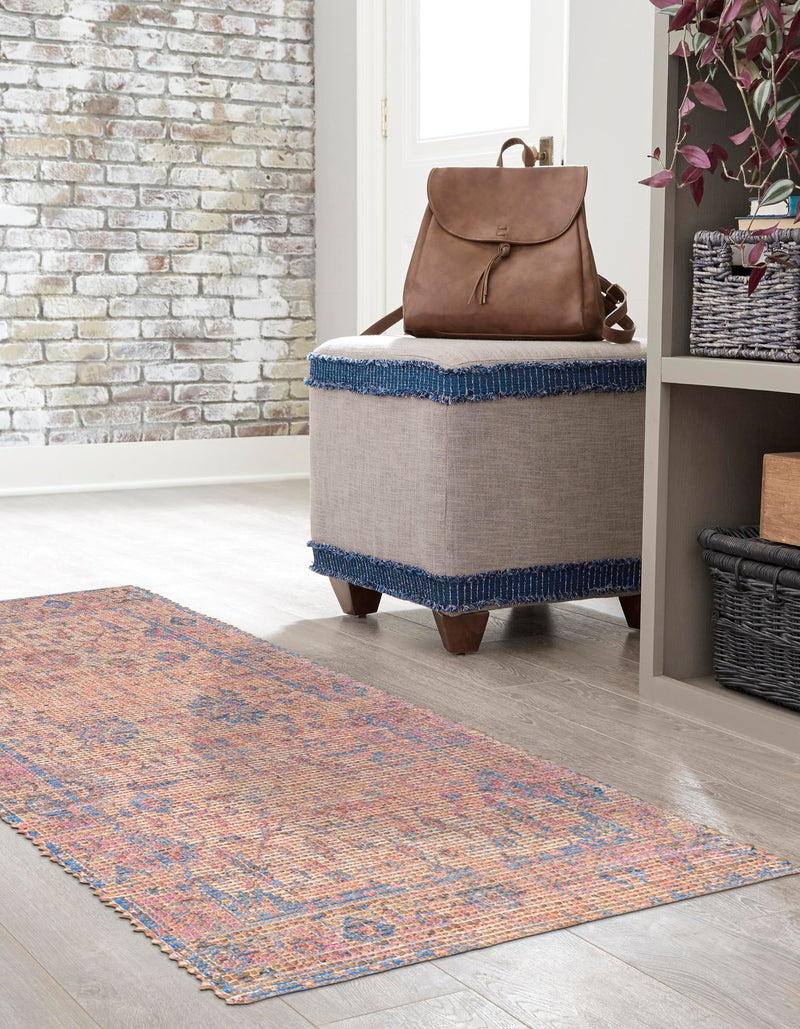 Savannah Threads Collection Area Rug - Tybee Runner Peach pink  lifestyle 58