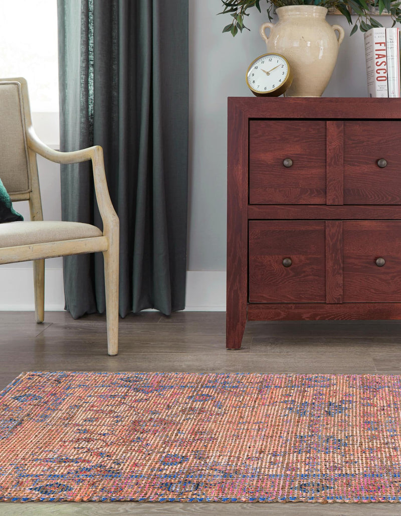 Savannah Threads Collection Area Rug - Tybee Runner Peach pink  lifestyle 60
