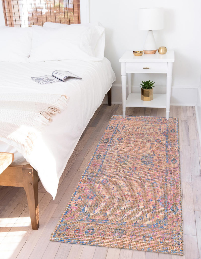 Savannah Threads Collection Area Rug - Tybee Runner Peach pink  lifestyle 66