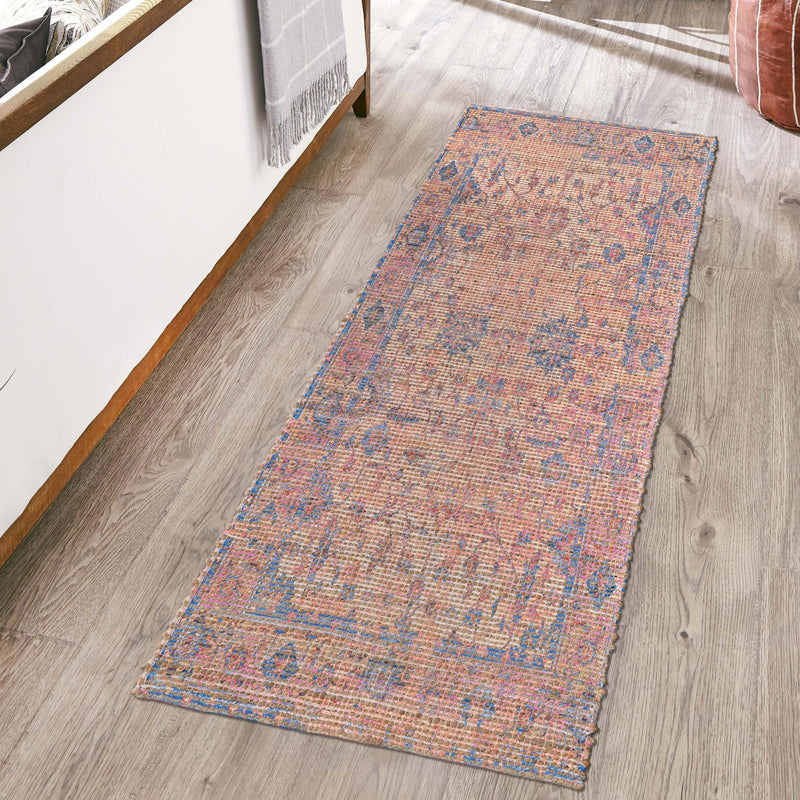 Savannah Threads Collection Area Rug - Tybee Runner Peach pink  lifestyle 71