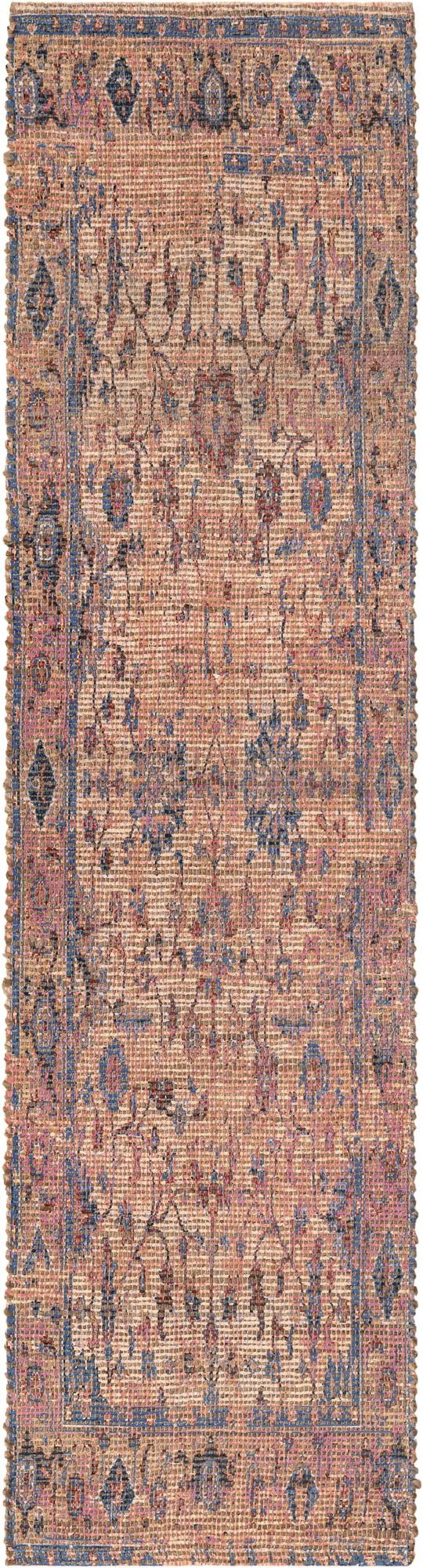 Savannah Threads Collection Area Rug - Tybee Runner Peach pink  lifestyle 80