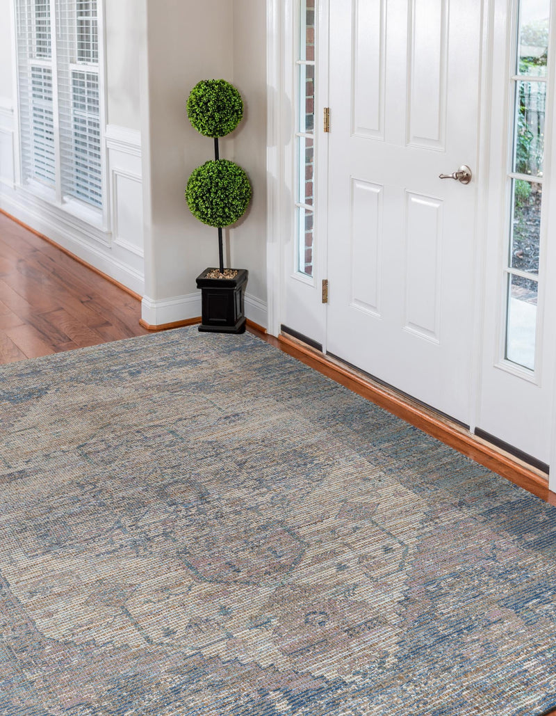Desert Weave Jute Collection Area Rug - Sahara Rectangle Blue  lifestyle 7