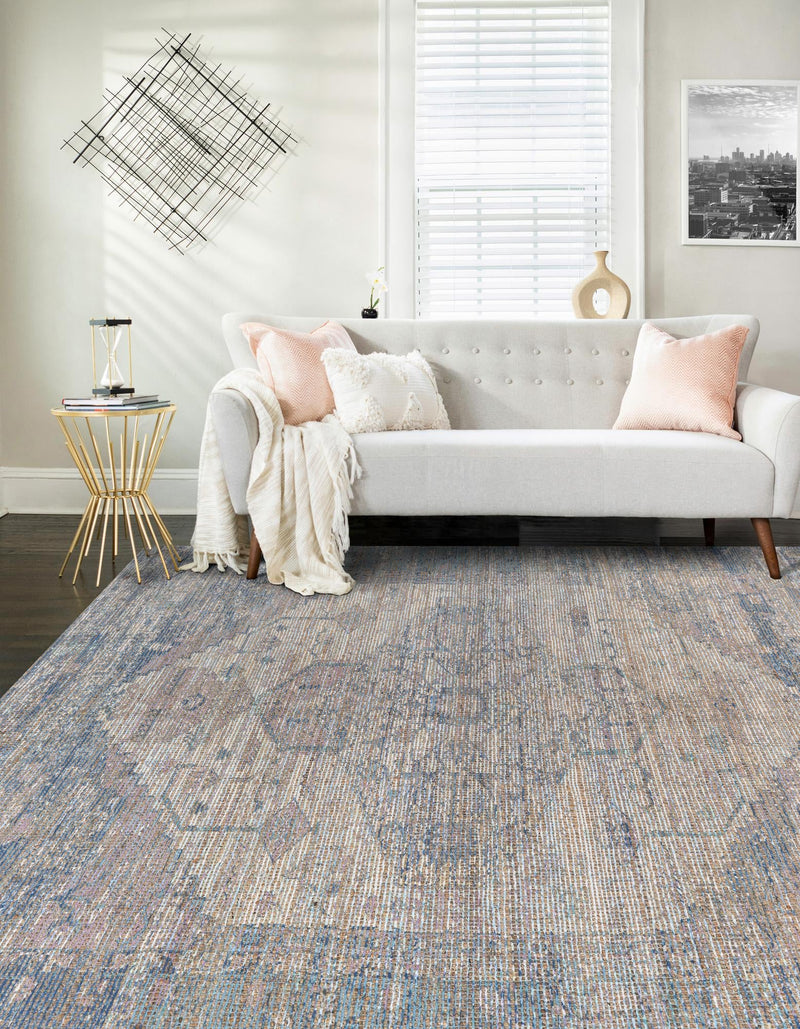 Desert Weave Jute Collection Area Rug - Sahara Rectangle Blue  lifestyle 11