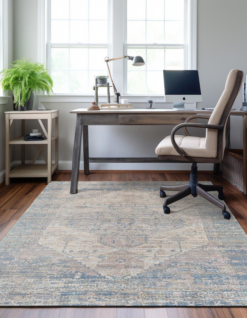 Desert Weave Jute Collection Area Rug - Sahara Rectangle Blue  lifestyle 13