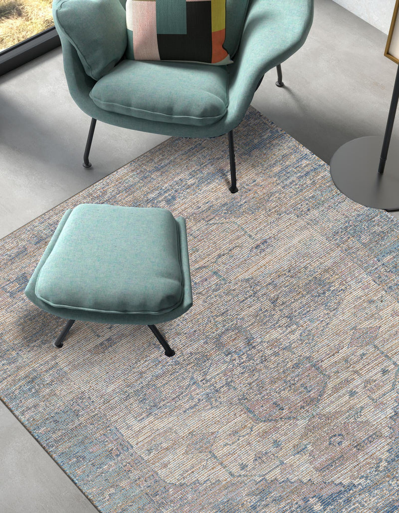 Desert Weave Jute Collection Area Rug - Sahara Rectangle Blue  lifestyle 19