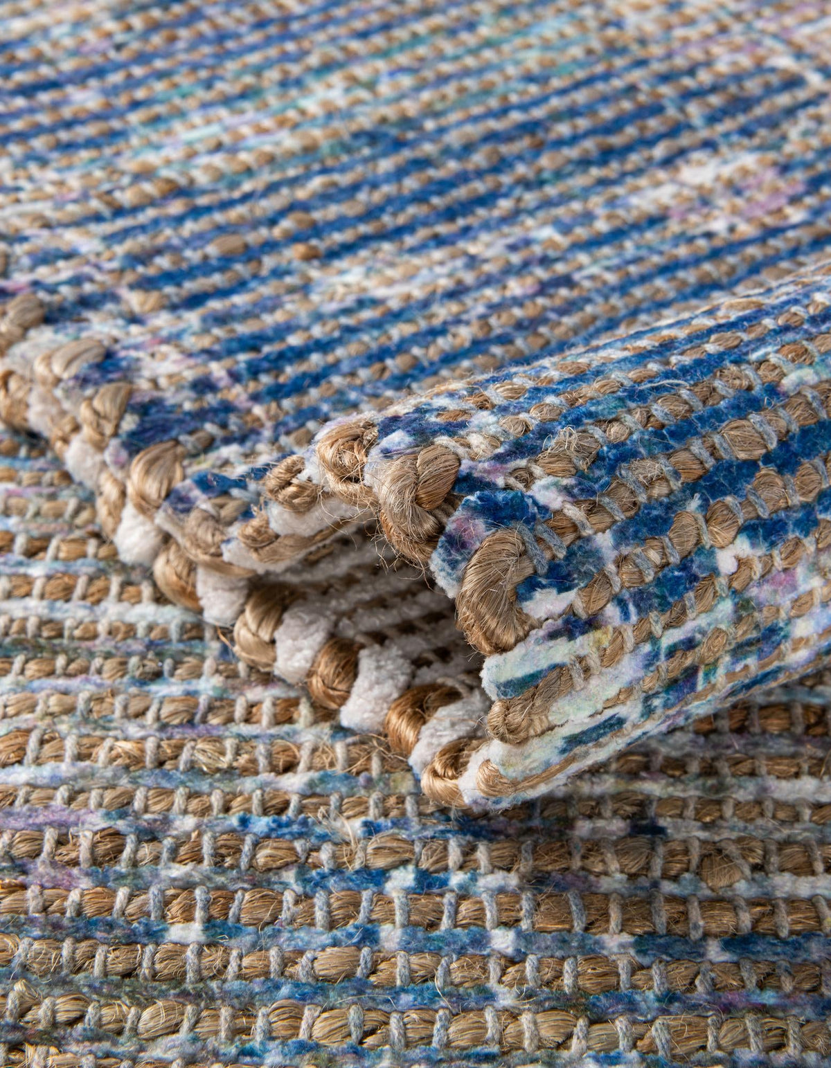 Desert Weave Jute Collection Area Rug - Sahara Rectangle Blue  lifestyle 25
