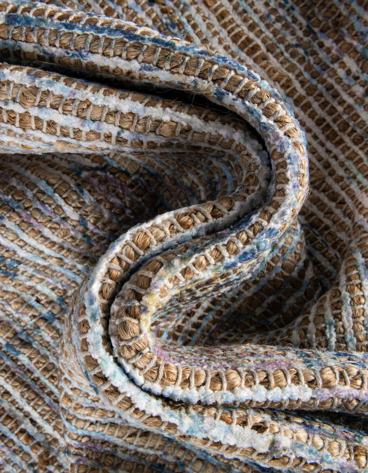 Desert Weave Jute Collection Area Rug - Sahara Rectangle Blue  lifestyle 29