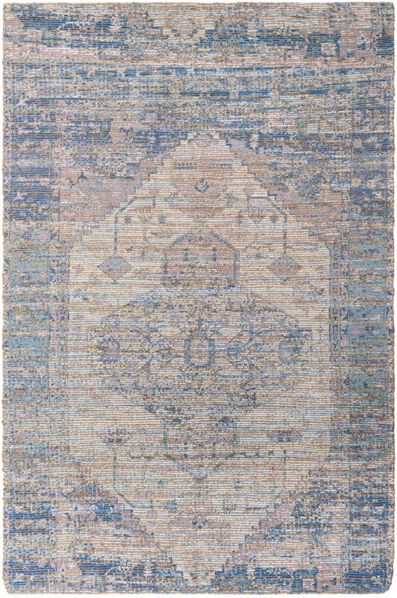 Desert Weave Jute Collection Area Rug - Sahara Rectangle Blue Main