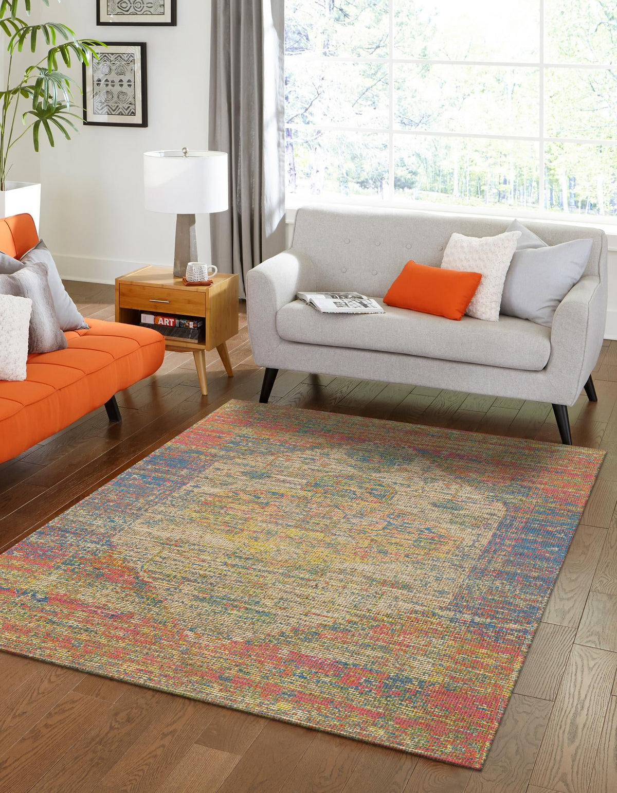 Desert Weave Jute Collection Area Rug - Sahara Rectangle Multi  lifestyle 6