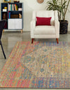 Desert Weave Jute Collection Area Rug - Sahara Rectangle Multi  lifestyle 9
