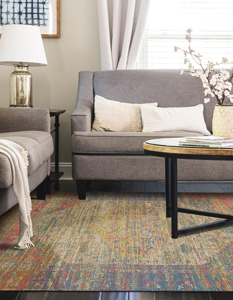 Desert Weave Jute Collection Area Rug - Sahara Rectangle Multi  lifestyle 15