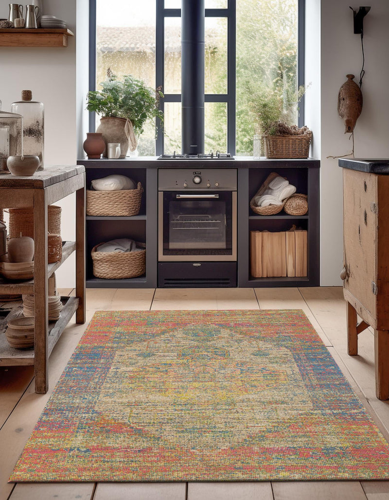 Desert Weave Jute Collection Area Rug - Sahara Rectangle Multi  lifestyle 18