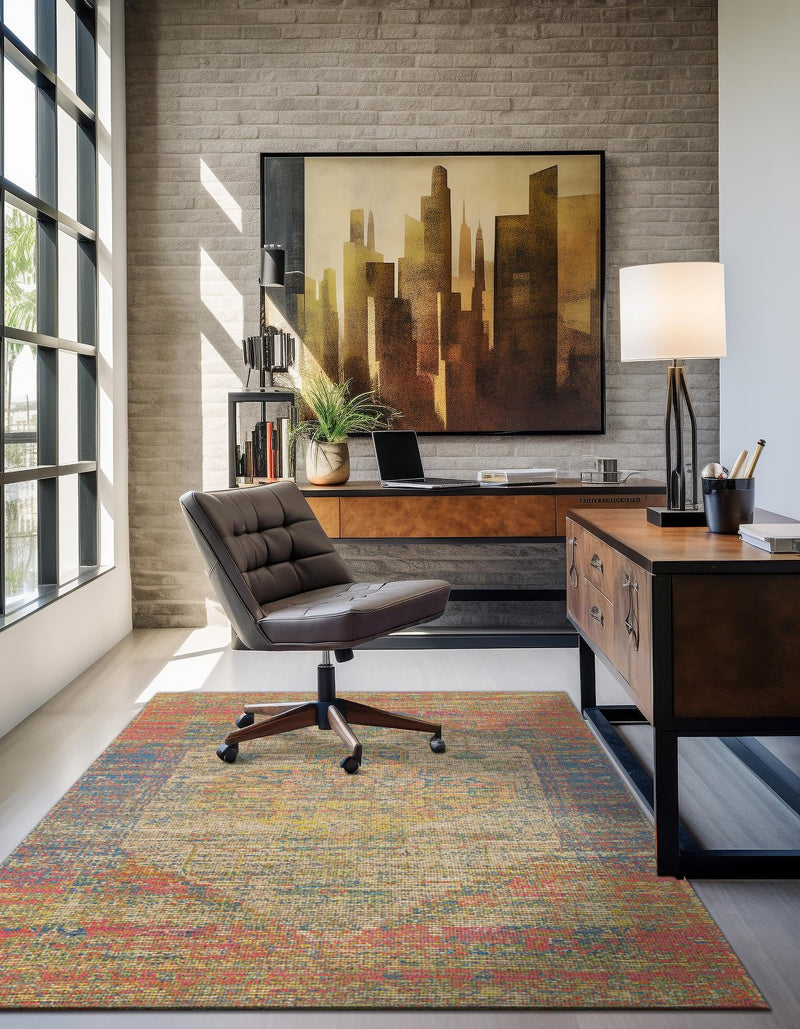 Desert Weave Jute Collection Area Rug - Sahara Rectangle Multi  lifestyle 24