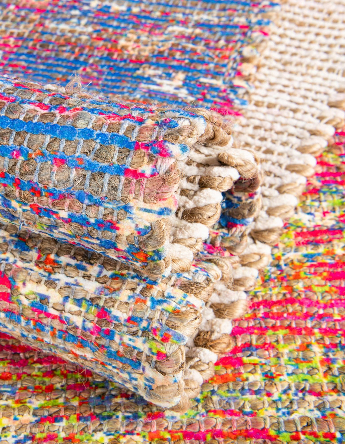 Desert Weave Jute Collection Area Rug - Sahara Rectangle Multi  lifestyle 60