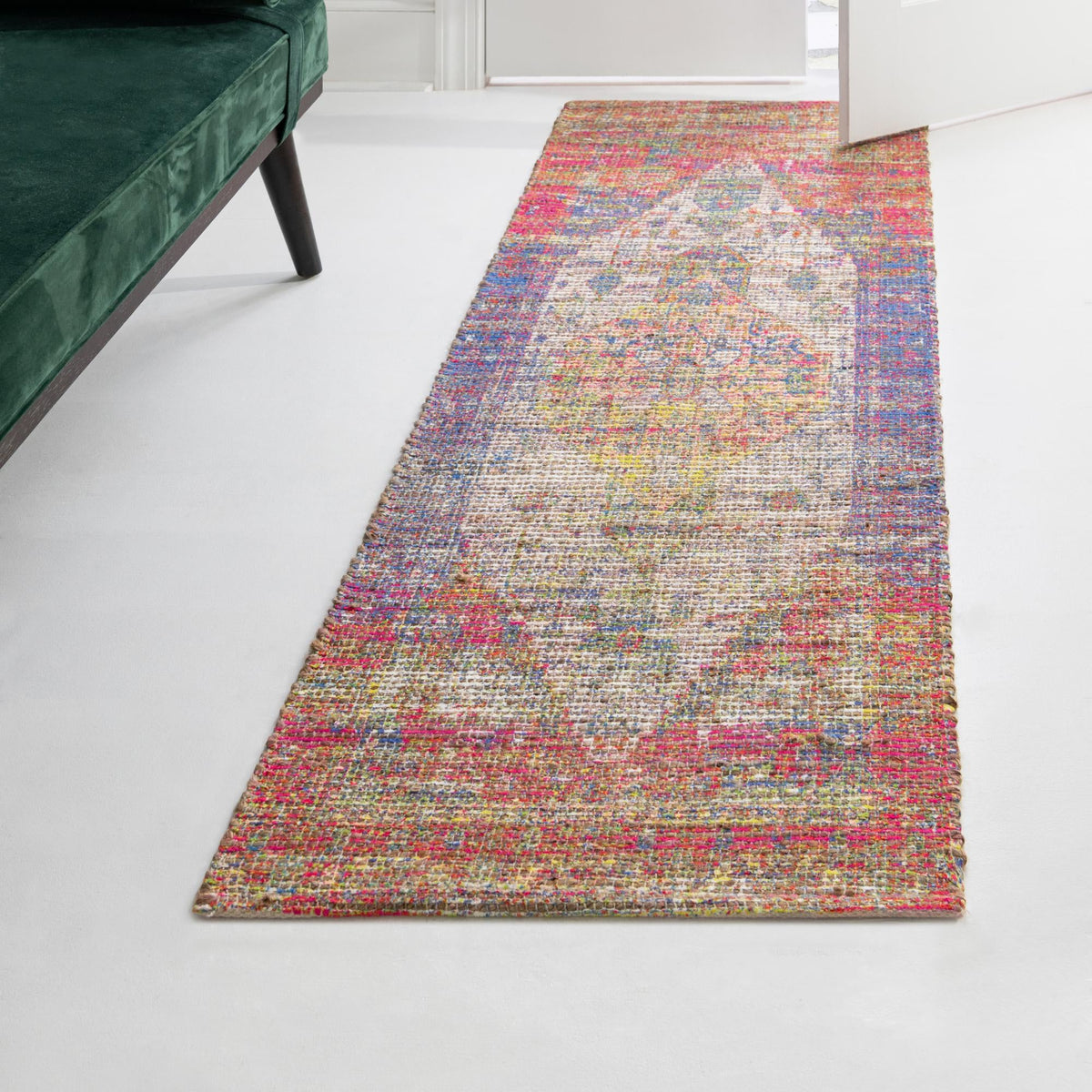Desert Weave Jute Collection Area Rug - Sahara Runner Multi  lifestyle 112
