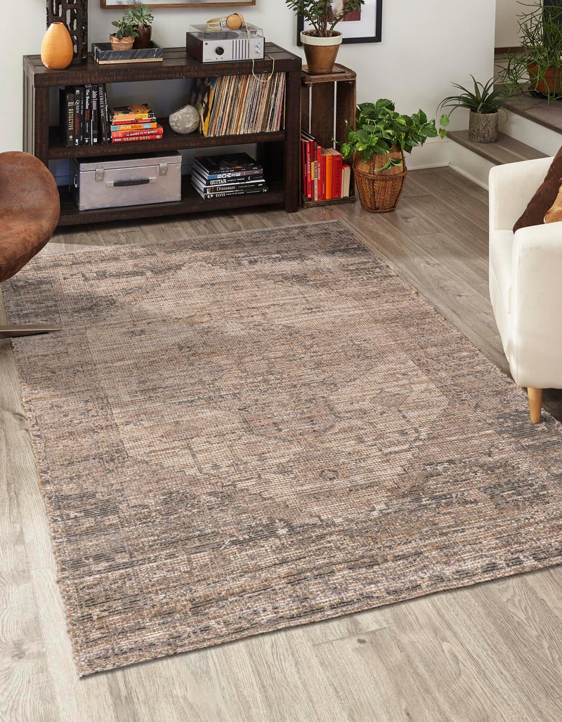 Desert Weave Jute Collection Area Rug - Sahara Rectangle Natural  lifestyle 4