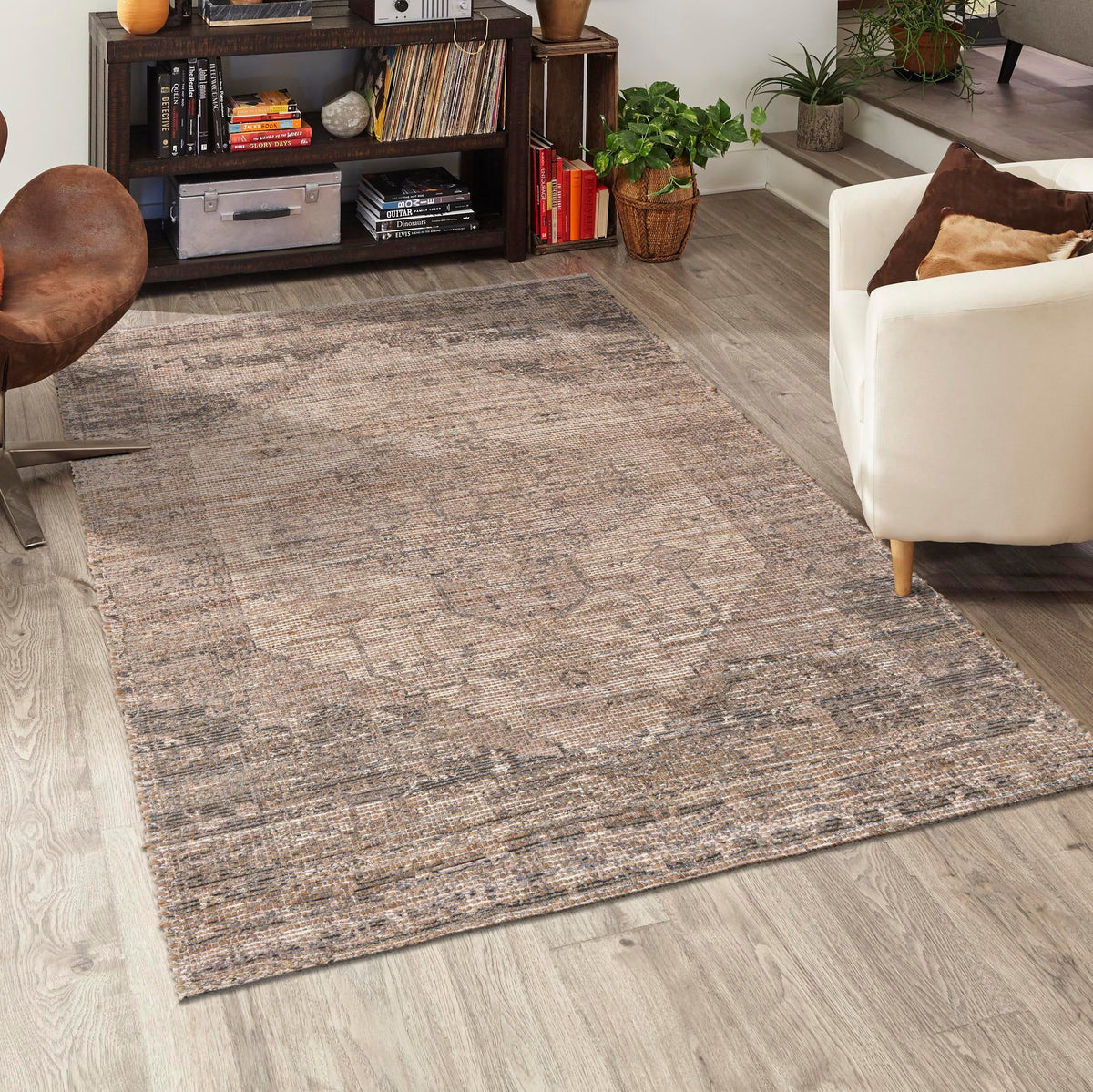 Desert Weave Jute Collection Area Rug - Sahara Rectangle Natural  lifestyle 44