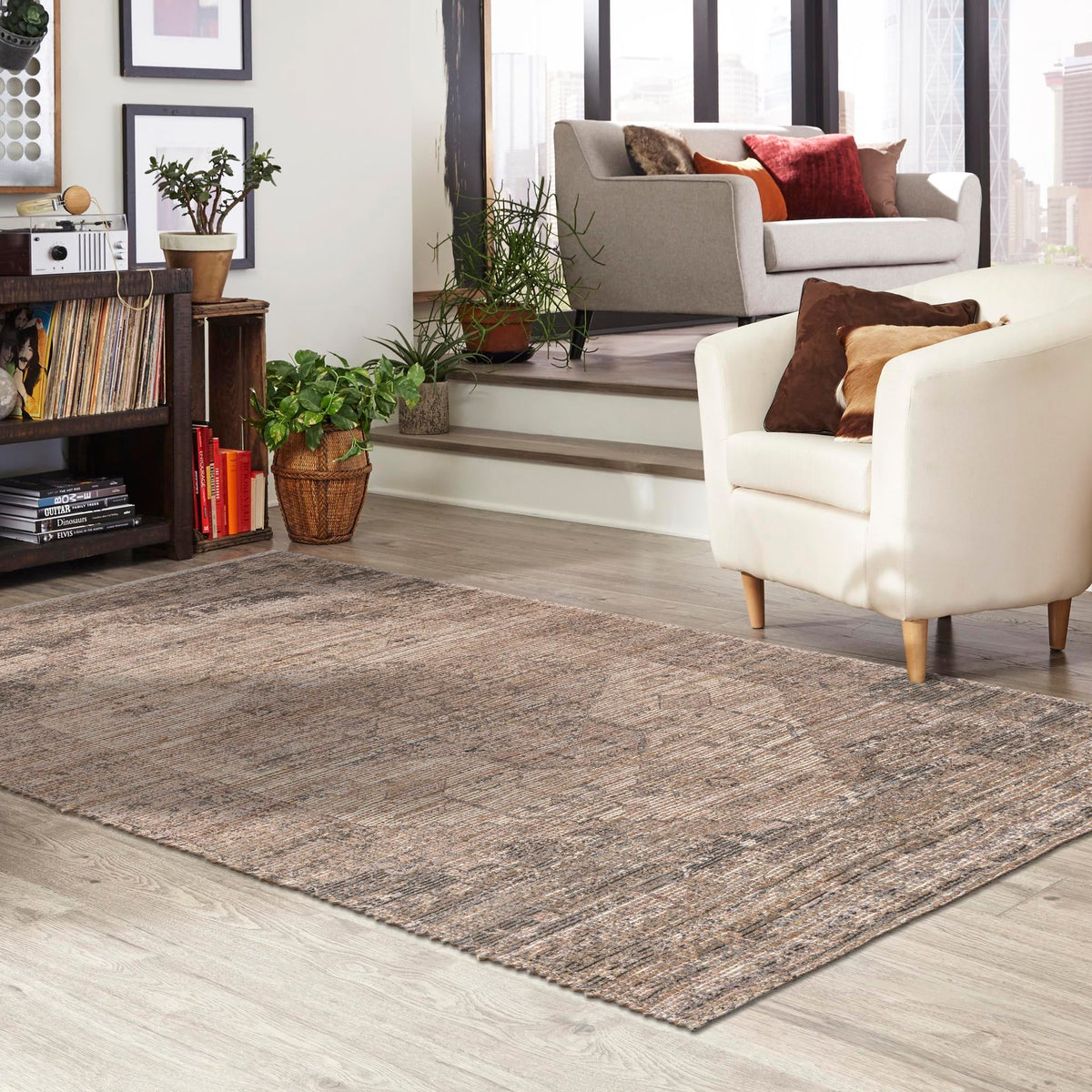 Desert Weave Jute Collection Area Rug - Sahara Rectangle Natural  lifestyle 46