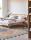 Savannah Threads Collection Area Rug - Charleston Rectangle Orange Yellow  lifestyle 3